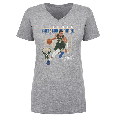 Giannis Antetokounmpo Women's V-Neck T-Shirt | 500 LEVEL