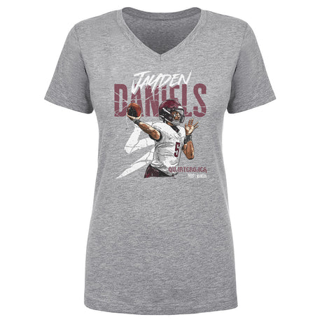 Jayden Daniels Women's V-Neck T-Shirt | 500 LEVEL
