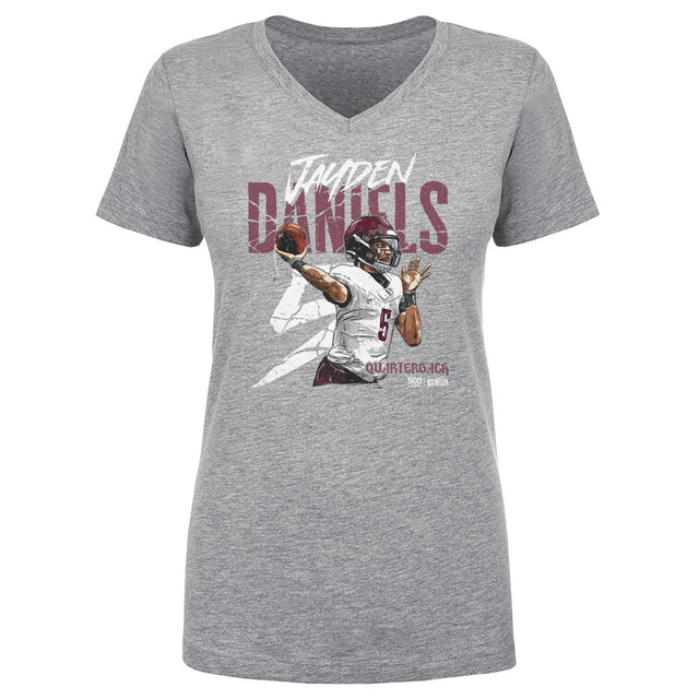 Jayden Daniels Women's V-Neck T-Shirt | 500 LEVEL