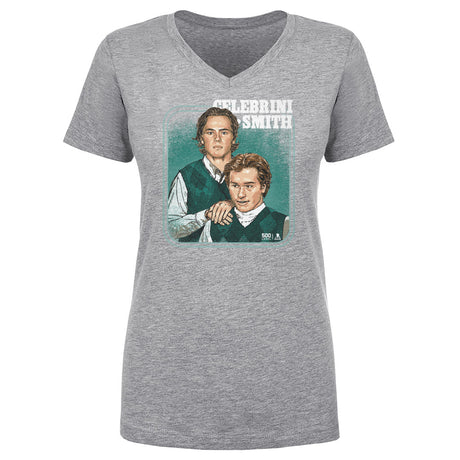 Macklin Celebrini Women's V-Neck T-Shirt | 500 LEVEL