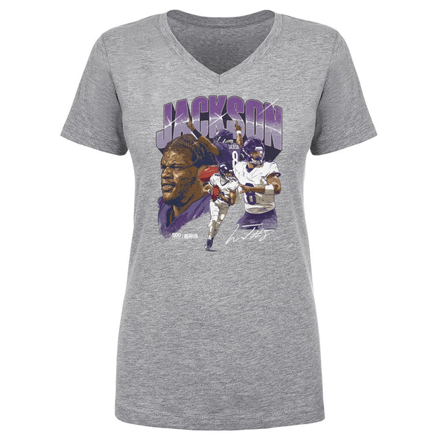 Lamar Jackson Women's V-Neck T-Shirt | 500 LEVEL