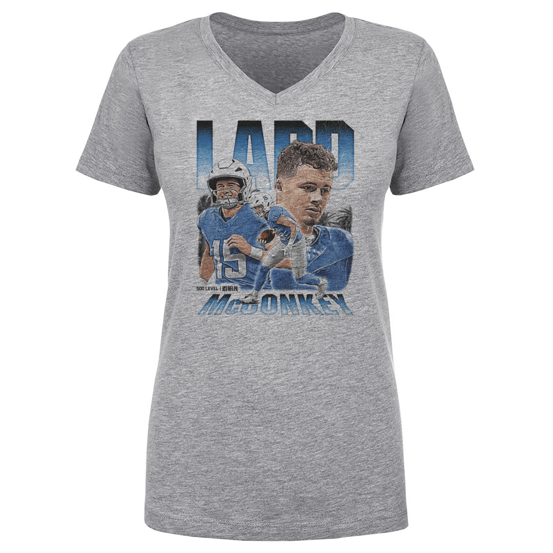 Ladd McConkey Women's V-Neck T-Shirt | 500 LEVEL