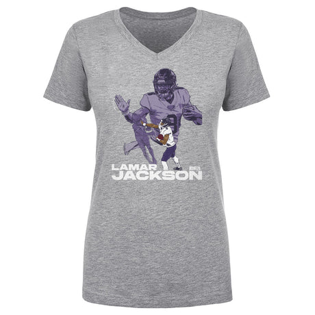 Lamar Jackson Women's V-Neck T-Shirt | 500 LEVEL