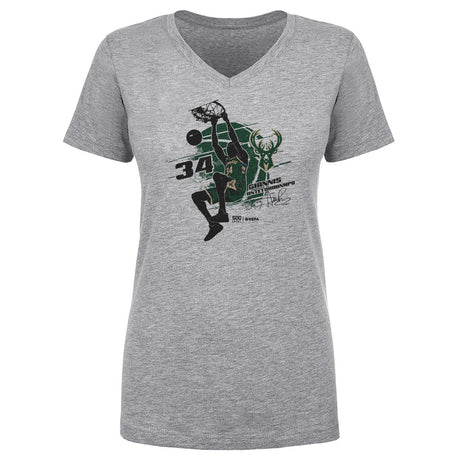 Giannis Antetokounmpo Women's V-Neck T-Shirt | 500 LEVEL