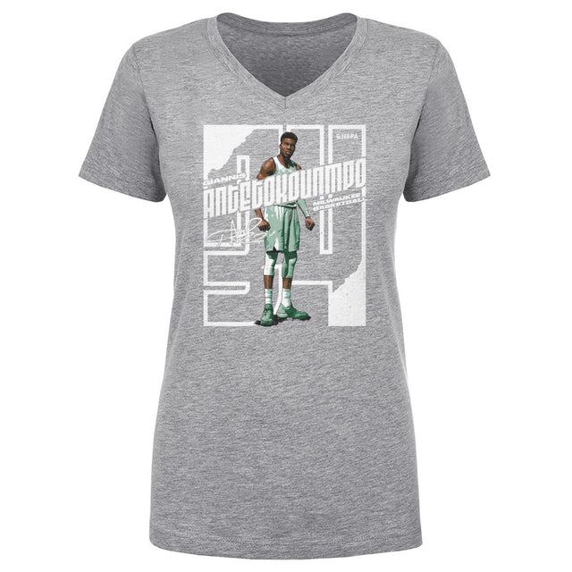 Giannis Antetokounmpo Women's V-Neck T-Shirt | 500 LEVEL