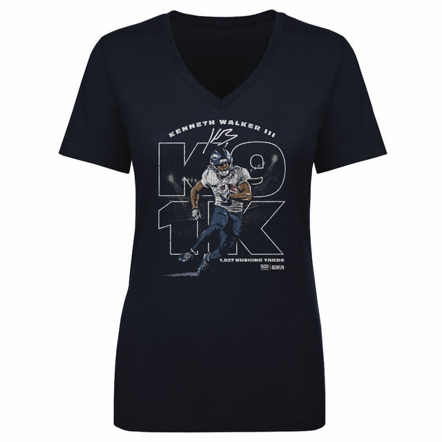 Kenneth Walker III Women's V-Neck T-Shirt | 500 LEVEL