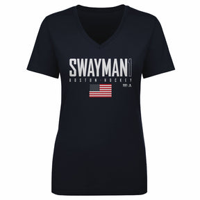 Jeremy Swayman Women's V-Neck T-Shirt | 500 LEVEL