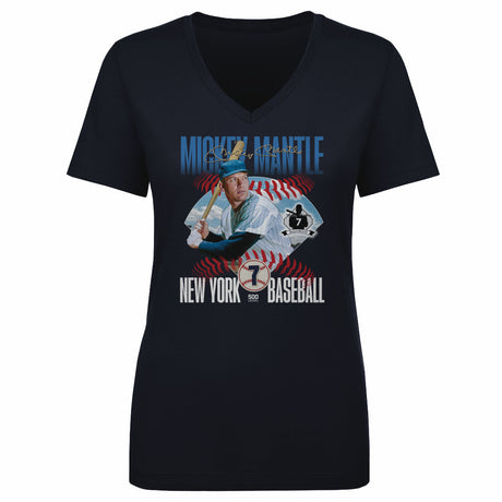 Mickey Mantle Women's V-Neck T-Shirt | 500 LEVEL