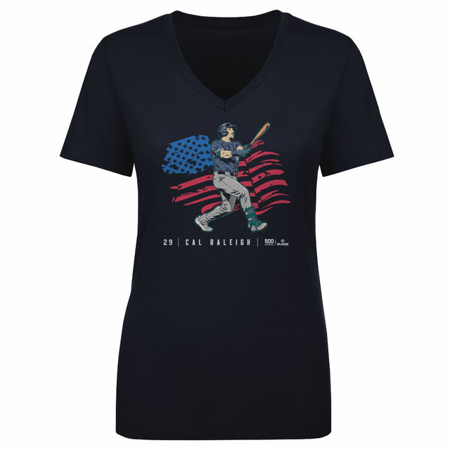 Cal Raleigh Women's V-Neck T-Shirt | 500 LEVEL