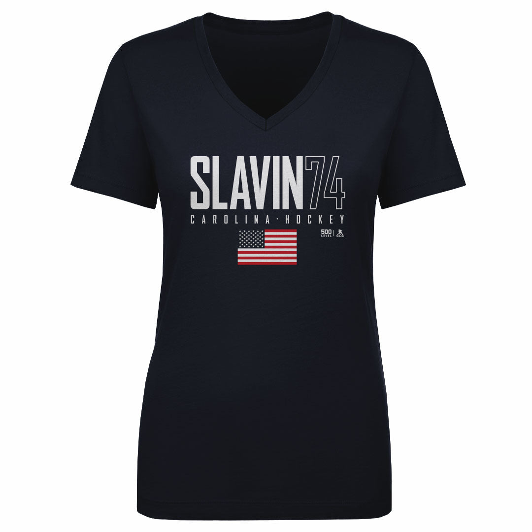 Jaccob Slavin Women's V-Neck T-Shirt | 500 LEVEL