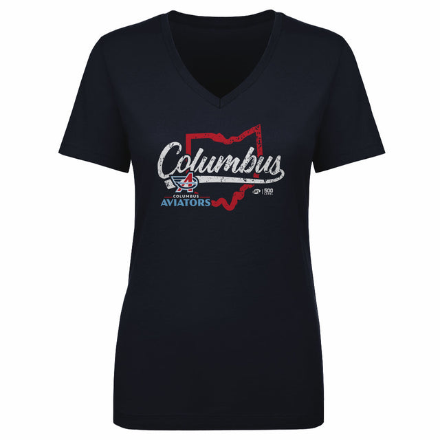 Columbus Aviators Women's V-Neck T-Shirt | 500 LEVEL