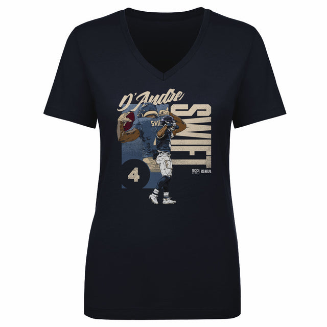 D'Andre Swift Women's V-Neck T-Shirt | 500 LEVEL