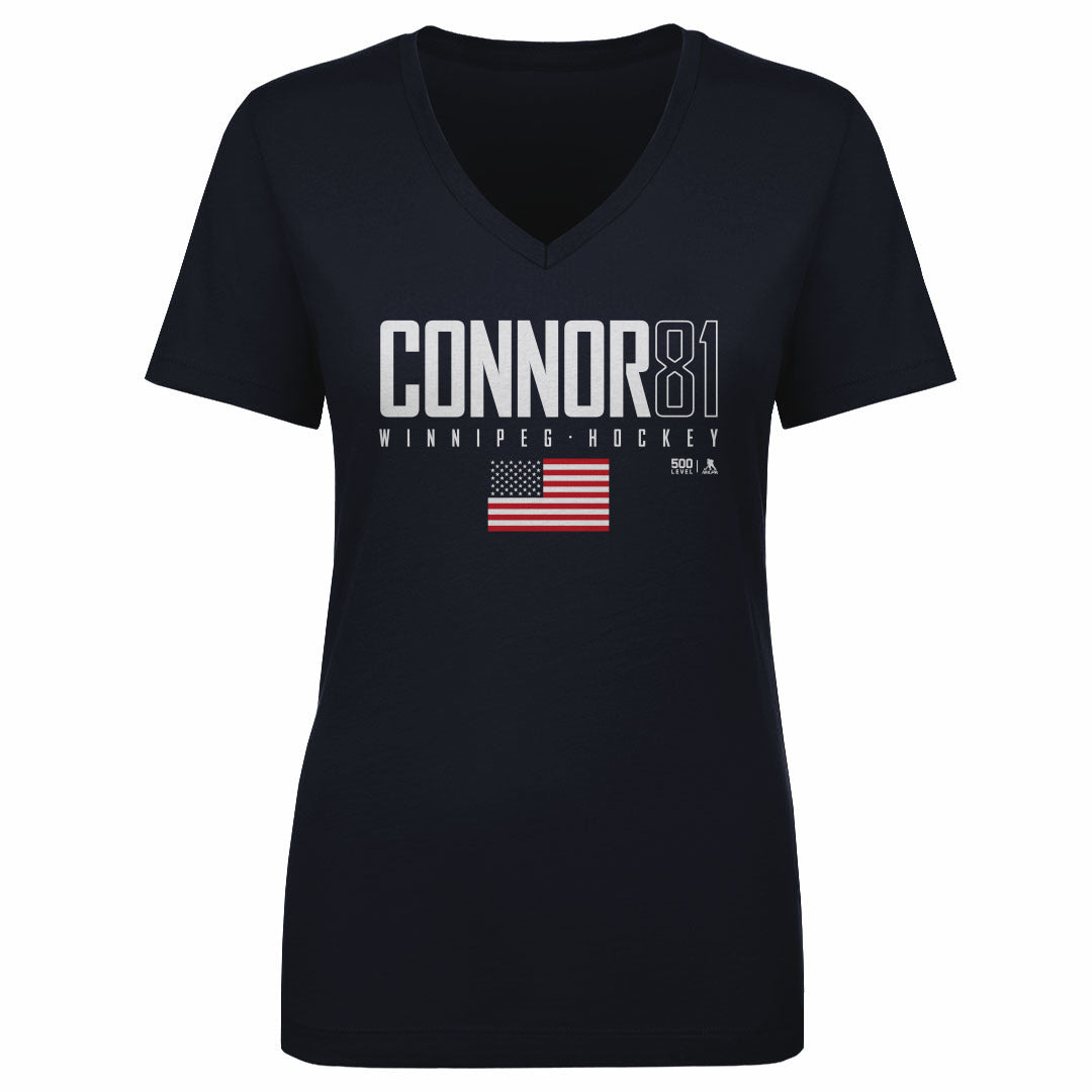 Kyle Connor Women's V-Neck T-Shirt | 500 LEVEL