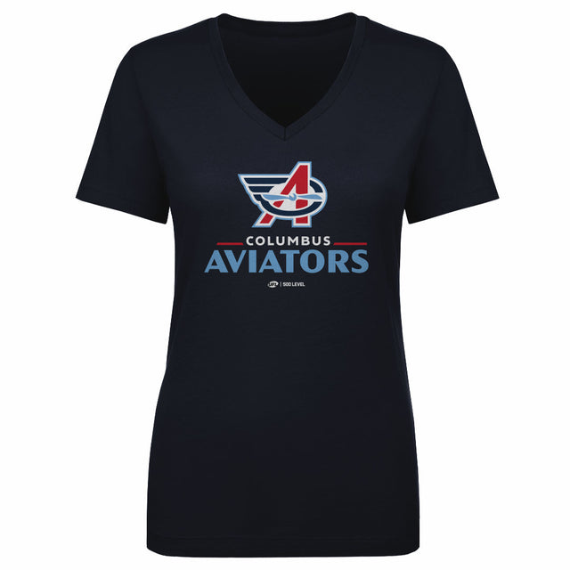 Columbus Aviators Women's V-Neck T-Shirt | 500 LEVEL