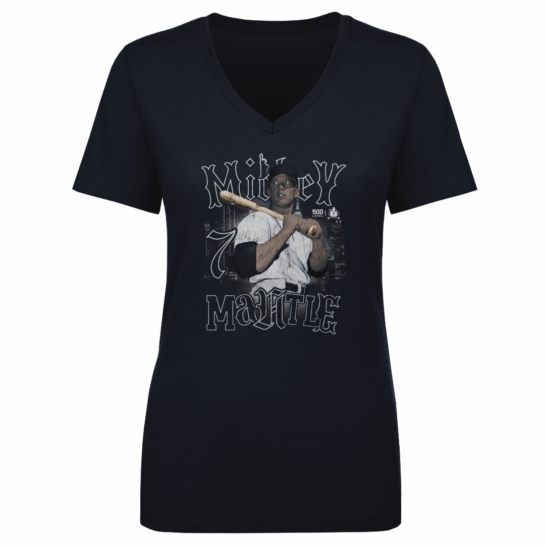 Mickey Mantle Women's V-Neck T-Shirt | 500 LEVEL