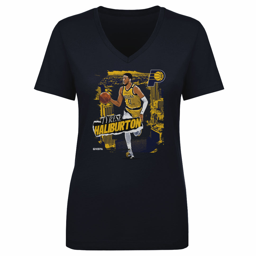 Tyrese Haliburton Women's V-Neck T-Shirt | 500 LEVEL