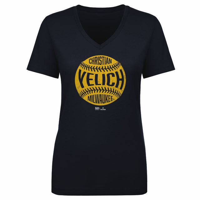 Christian Yelich Women's V-Neck T-Shirt | 500 LEVEL