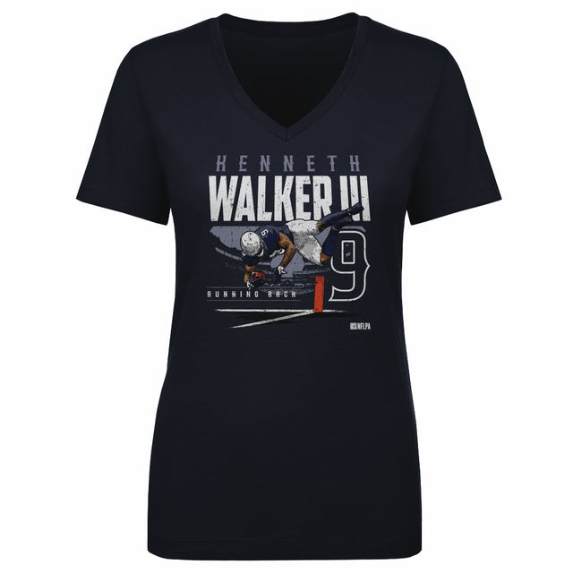 Kenneth Walker III Women's V-Neck T-Shirt | 500 LEVEL