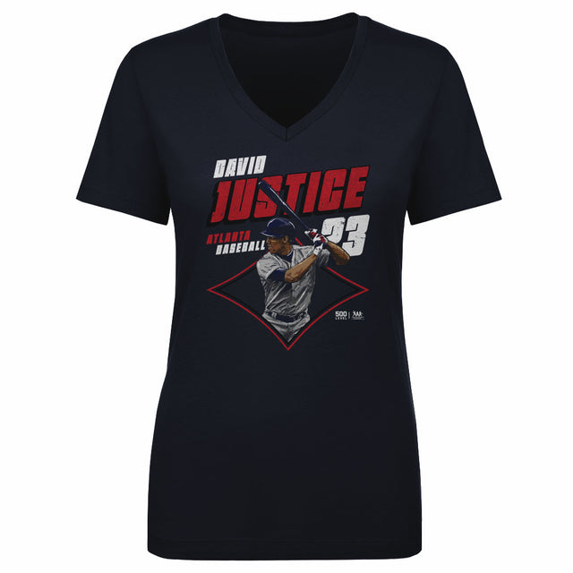 David Justice Women's V-Neck T-Shirt | 500 LEVEL