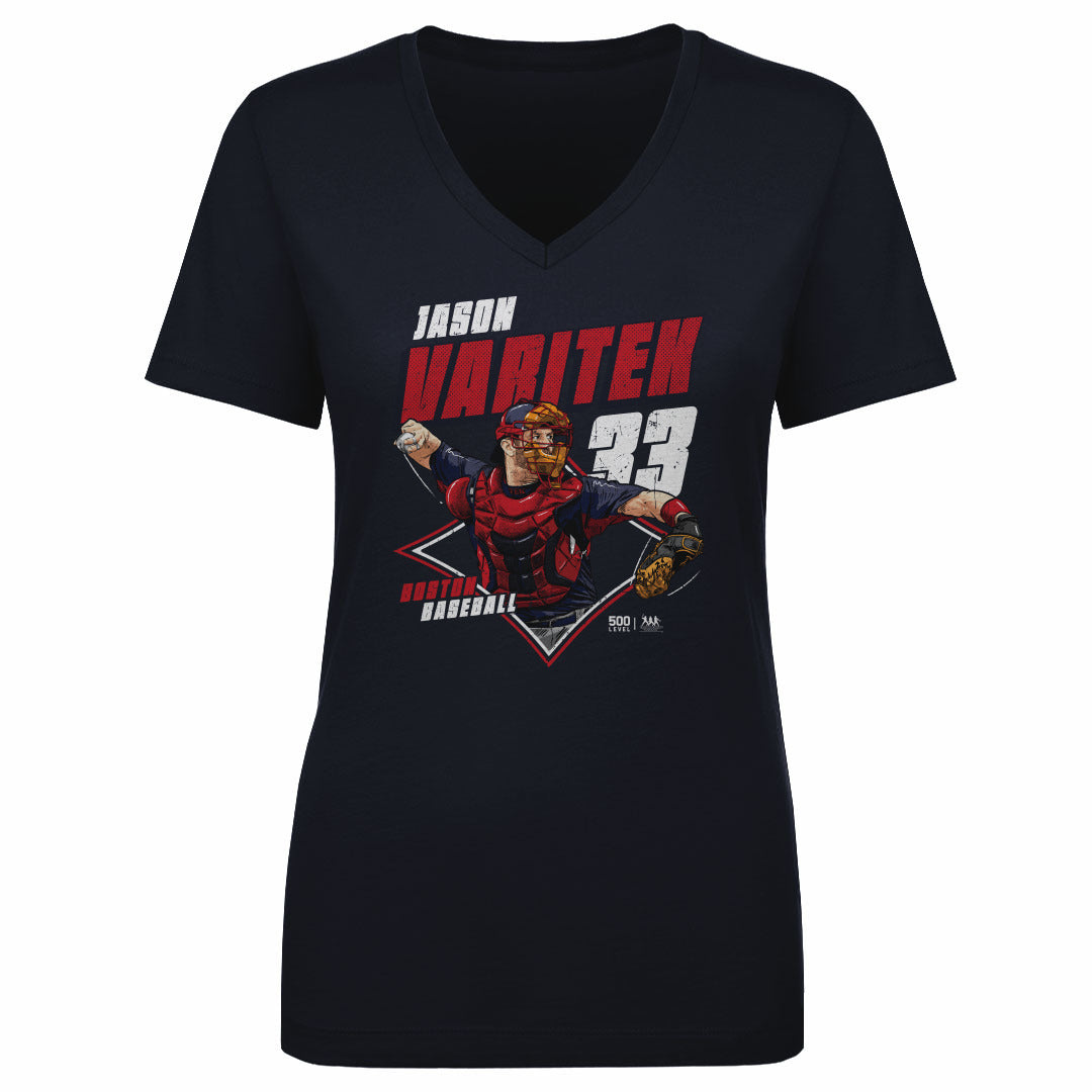 Jason Varitek Women's V-Neck T-Shirt | 500 LEVEL