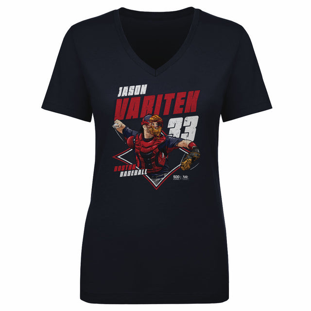 Jason Varitek Women's V-Neck T-Shirt | 500 LEVEL