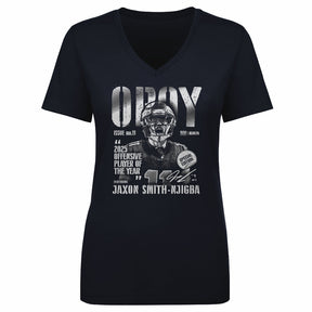 Jaxon Smith-Njigba Women's V-Neck T-Shirt | 500 LEVEL