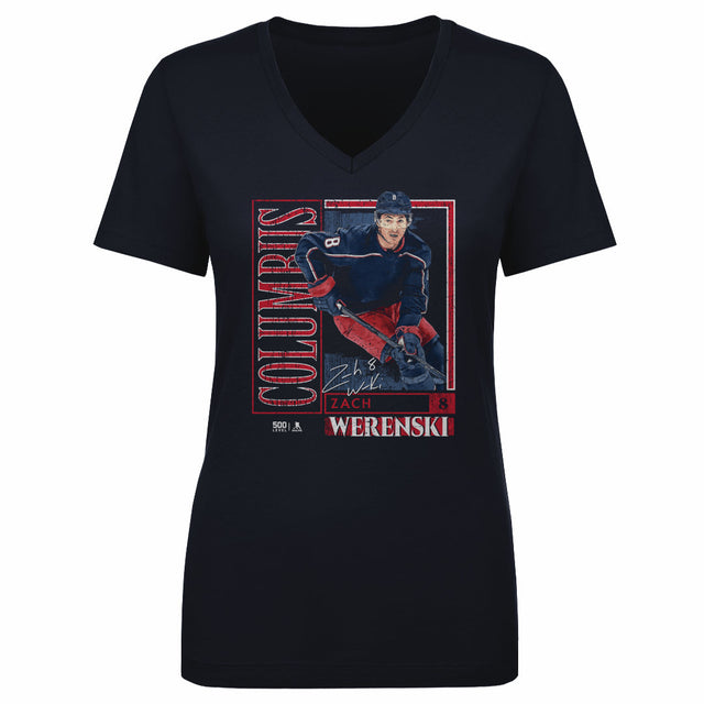Zach Werenski Women's V-Neck T-Shirt | 500 LEVEL