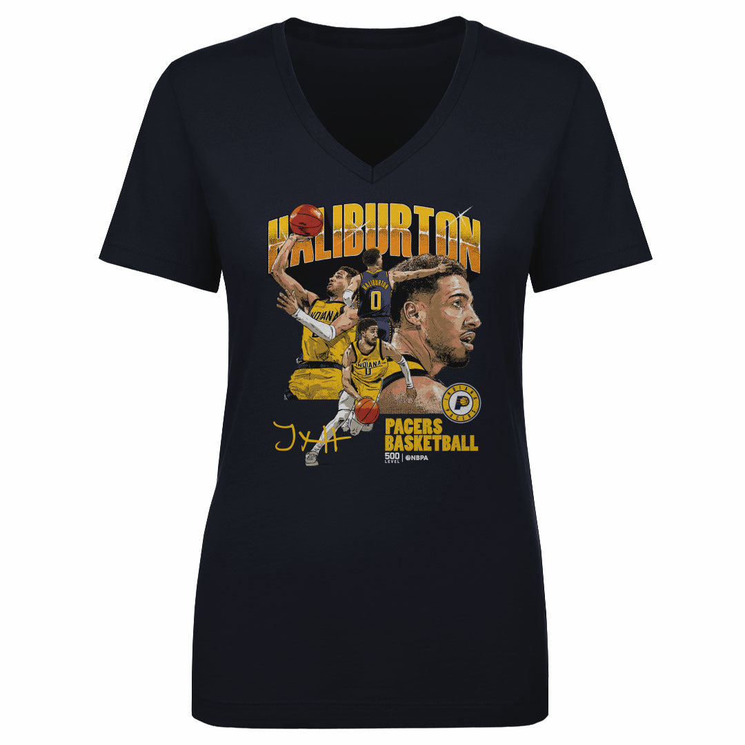 Tyrese Haliburton Women's V-Neck T-Shirt | 500 LEVEL