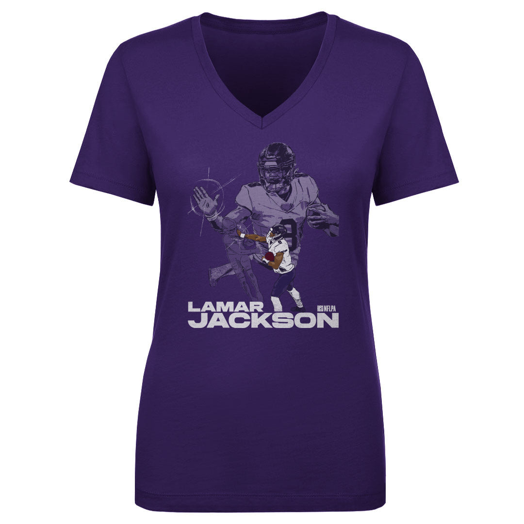 Lamar Jackson Women's V-Neck T-Shirt | 500 LEVEL