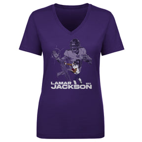 Lamar Jackson Women's V-Neck T-Shirt | 500 LEVEL