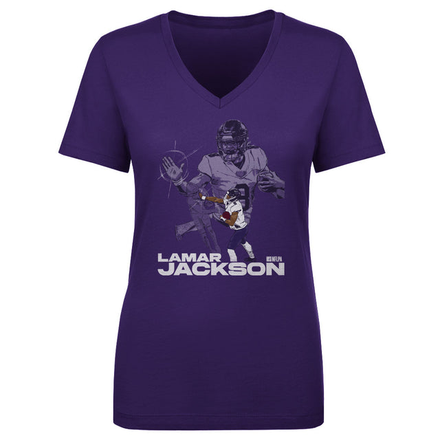 Lamar Jackson Women's V-Neck T-Shirt | 500 LEVEL