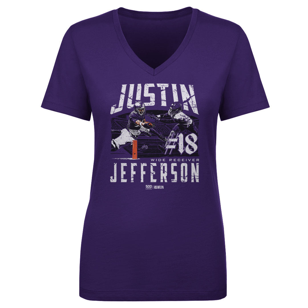 Justin Jefferson Women's V-Neck T-Shirt | 500 LEVEL