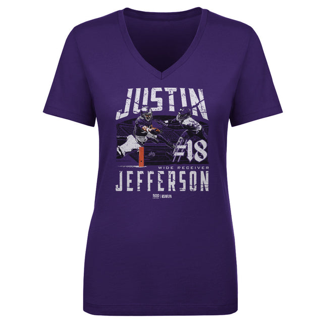 Justin Jefferson Women's V-Neck T-Shirt | 500 LEVEL