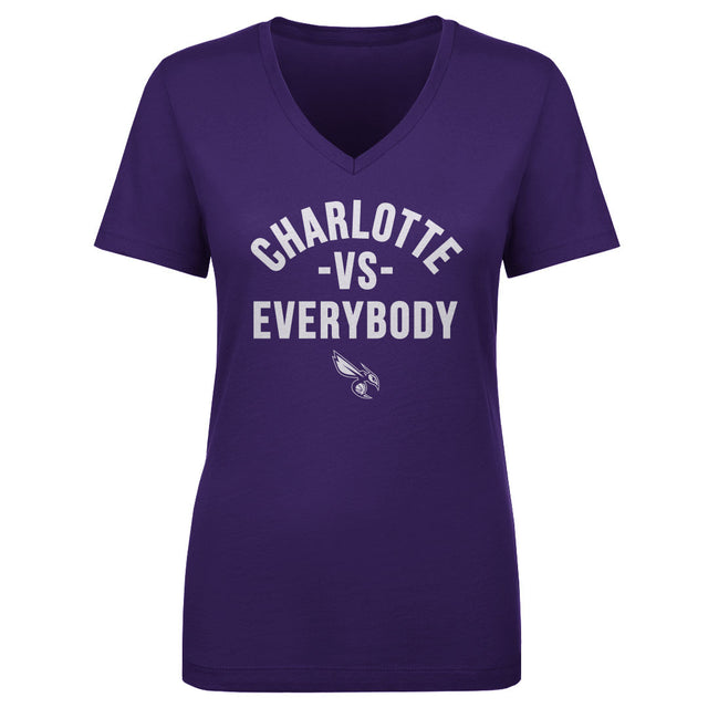 Charlotte Hornets Women's V-Neck T-Shirt | 500 LEVEL