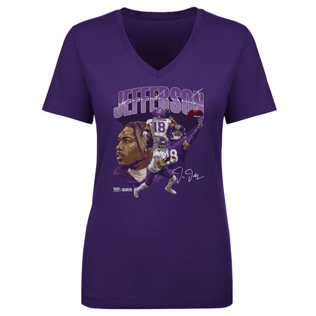 Justin Jefferson Women's V-Neck T-Shirt | 500 LEVEL