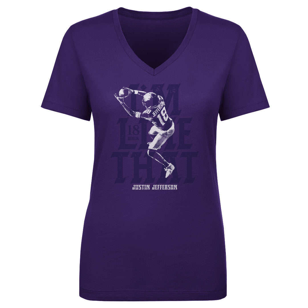 Justin Jefferson Women's V-Neck T-Shirt | 500 LEVEL