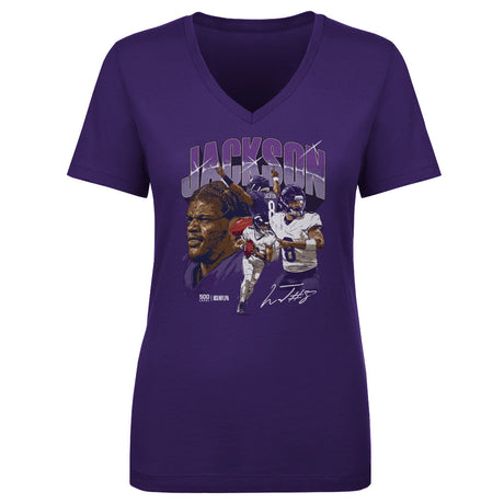 Lamar Jackson Women's V-Neck T-Shirt | 500 LEVEL
