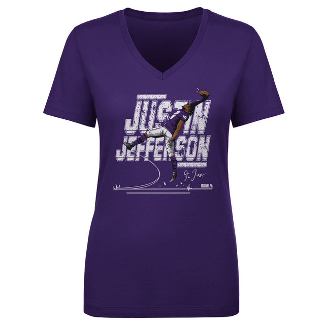 Justin Jefferson Women's V-Neck T-Shirt | 500 LEVEL