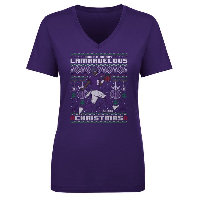 Lamar Jackson Women's V-Neck T-Shirt | 500 LEVEL