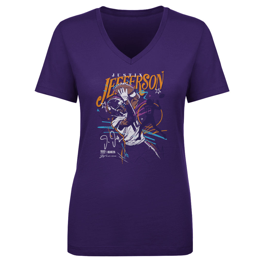 Justin Jefferson Women's V-Neck T-Shirt | 500 LEVEL