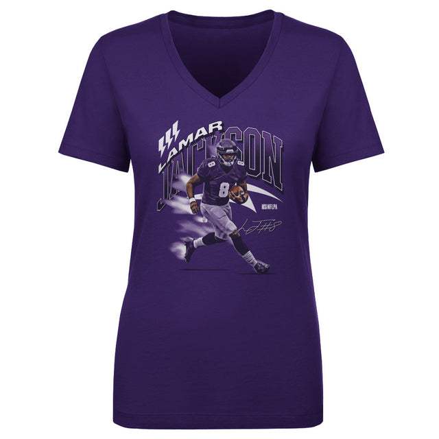 Lamar Jackson Women's V-Neck T-Shirt | 500 LEVEL