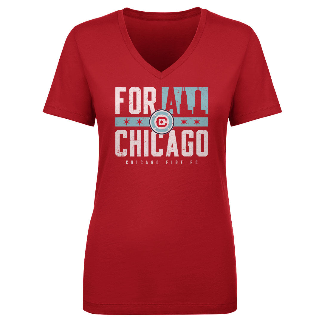 Chicago Fire FC Women's V-Neck T-Shirt | 500 LEVEL