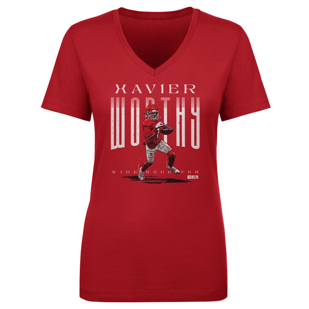 Xavier Worthy Women's V-Neck T-Shirt | 500 LEVEL