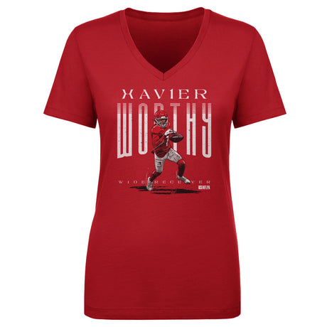 Xavier Worthy Women's V-Neck T-Shirt | 500 LEVEL