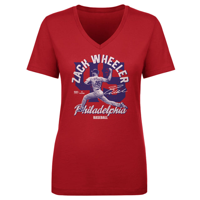 Zack Wheeler Women's V-Neck T-Shirt | 500 LEVEL
