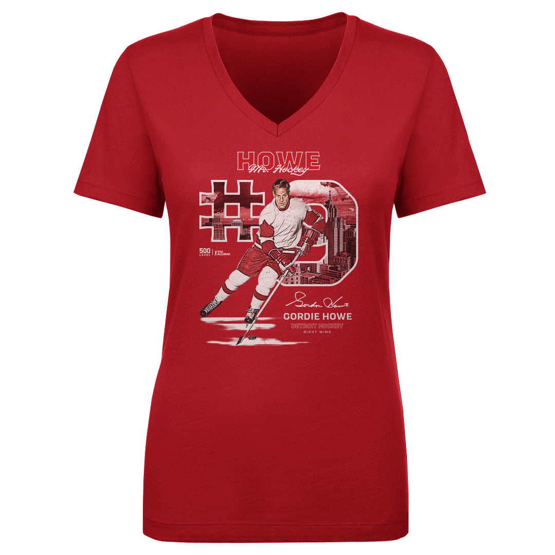 Gordie Howe Women's V-Neck T-Shirt | 500 LEVEL