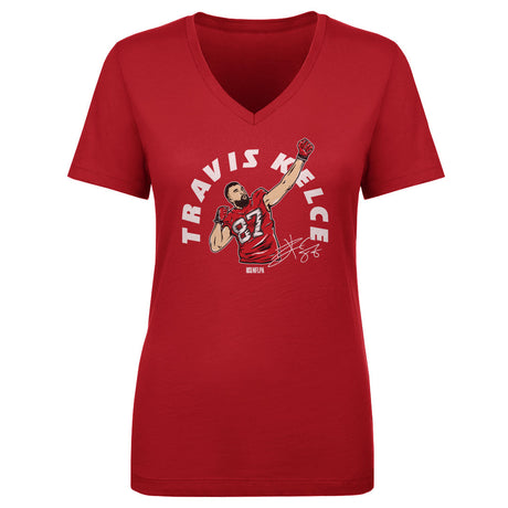 Travis Kelce Women's V-Neck T-Shirt | 500 LEVEL