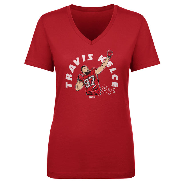 Travis Kelce Women's V-Neck T-Shirt | 500 LEVEL