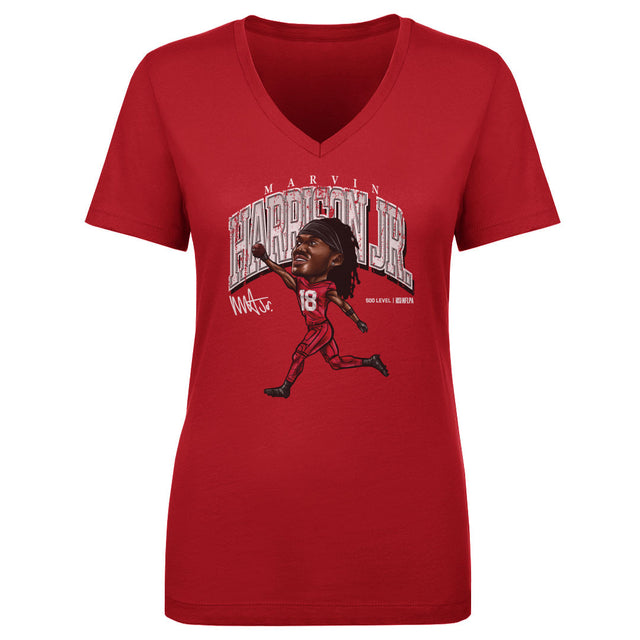 Marvin Harrison Jr. Women's V-Neck T-Shirt | 500 LEVEL