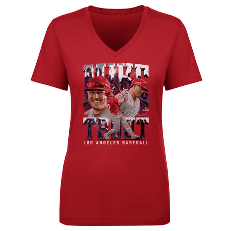 Mike Trout Women's V-Neck T-Shirt | 500 LEVEL